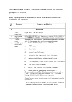 Technical specifications for 200 kV Transmission Electron