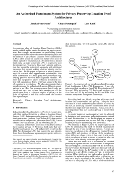 An Authorised Pseudonym System for Privacy Preserving Location