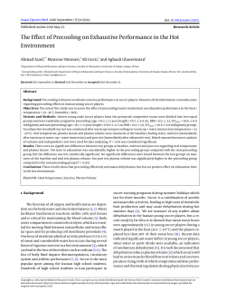 The Effect of Precooling on Exhaustive Performance in the Hot
