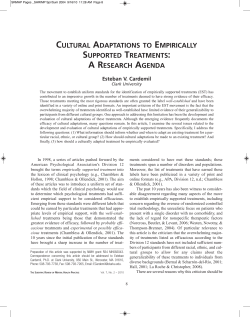 cultural adaptations to empirically supported
