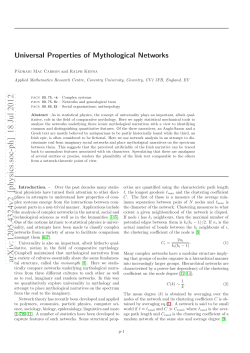 Universal Properties of Mythological Networks