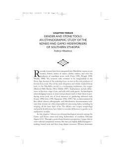 GENDER AND STONE TOOLS: AN ETHNOGRAPHIC STUDY OF