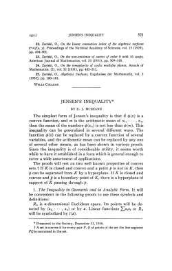 521 JENSEN`S INEQUALITY* The simplest form of