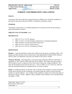 parole and probation violations - Deschutes County Sheriff`s Office