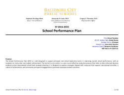 School Performance Plan - Baltimore City Public Schools