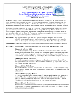 LGHS HONORS WORLD LITERATURE Summer Reading