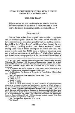 Union Receiverships Under RICO - Penn Law: Legal Scholarship