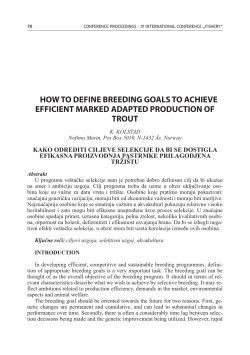 how to define breeding goals to achieve efficient marked adapted