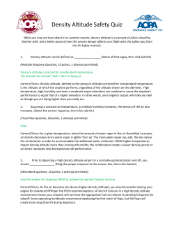 Density Altitude Safety Quiz