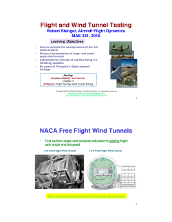 Flight and Wind Tunnel Testing