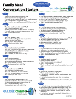 Family Meal Conversation Starters