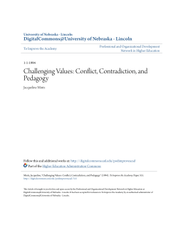 Challenging Values: Conflict, Contradiction, and Pedagogy