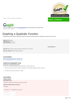 Graphing a Quadratic Function