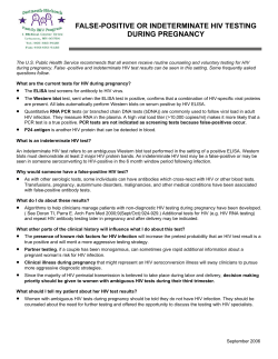 false-positive or indeterminate hiv testing during pregnancy