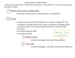 MOLECULAR COMPOUNDS BINARY MOLECULAR COMPOUNDS