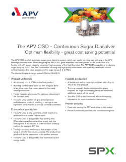 The APV CSD - Continuous Sugar Dissolver