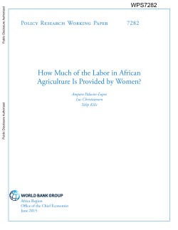 How Much of the Labor in African Agriculture Is Provided by Women