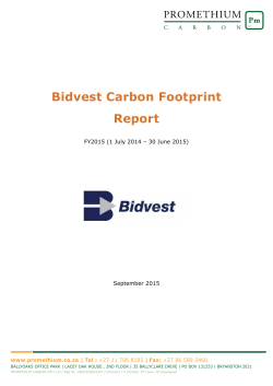 Bidvest Carbon Footprint Report