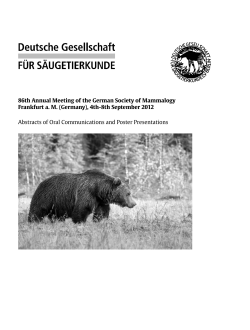 86th Annual Meeting of the German Society of Mammalogy Frankfurt