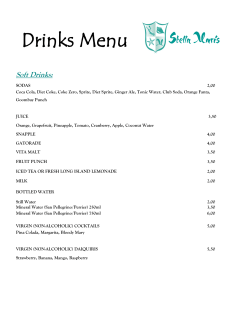 Drinks Menu - Stella Maris Resort Club