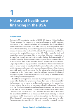 History of health care financing in the USA