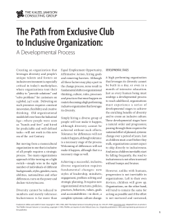 The Path from Exclusive Club to Inclusive Organization