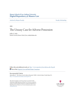 The Uneasy Case for Adverse Possession