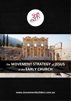 SHIFTm2M eArticle - The Movement Strategy of Jesus in the Early