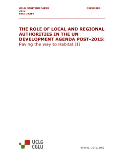 THE ROLE OF LOCAL AND REGIONAL AUTHORITIES IN THE UN
