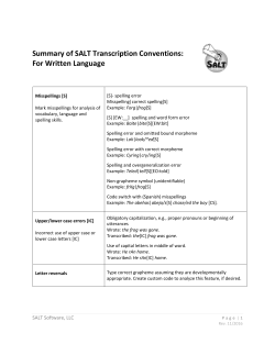 Transcription Conventions for Written Language