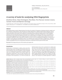 A survey of tools for analysing DNA fingerprints