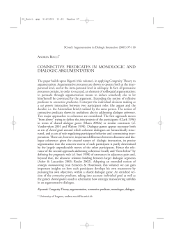 connective predicates in monologic and dialogic argumentation