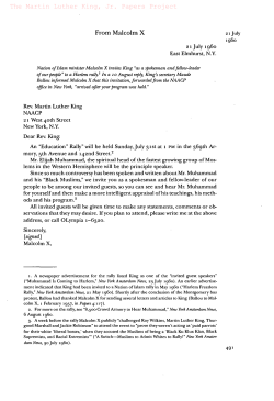 From Malcolm X - The Martin Luther King, Jr., Research and