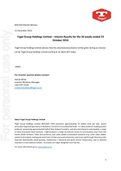 For personal use only