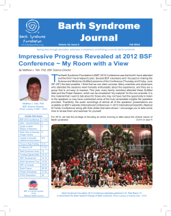 Volume 12, Issue 2 - Barth Syndrome Foundation