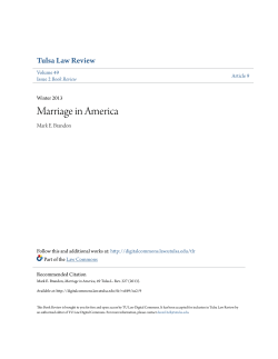 Marriage in America - TU Law Digital Commons