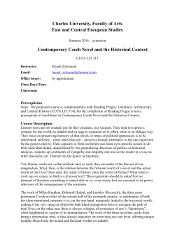 Contemporary Czech Novel and the Historical Context