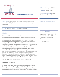 President Emeritus Policy