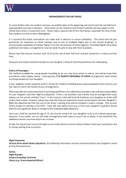 ARRANGEMENTS FOR AIR TRAVEL To assist families who are