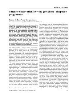 Satellite observations for the geosphere&ndash;biosphere programme