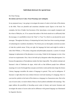 Individual abstracts for special issue