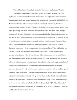 A Tale of Two Seers? Cassandra in Aeschylus