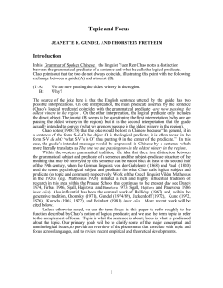 Topic and Focus - Semantic Scholar