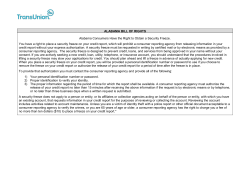 ALABAMA BILL OF RIGHTS Alabama Consumers Have the Right to