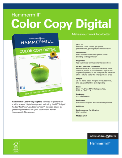Hammermill Color Copy Sell Sheet