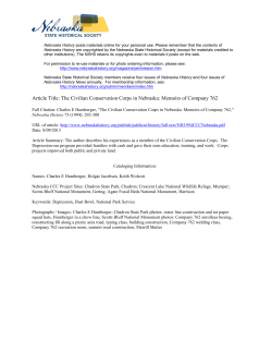 The Civilian Conservation Corps in Nebraska