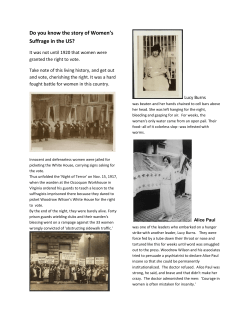 Article on US Woman Suffrage - League of Women Voters of