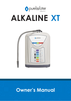 pureWater ALKALINE XT Owner`s Manual