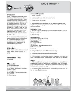 Lesson 5 - Who`s Thirsty?