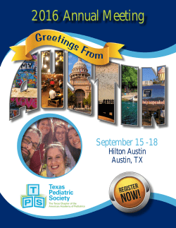 2016 Annual Meeting - Texas Pediatric Society